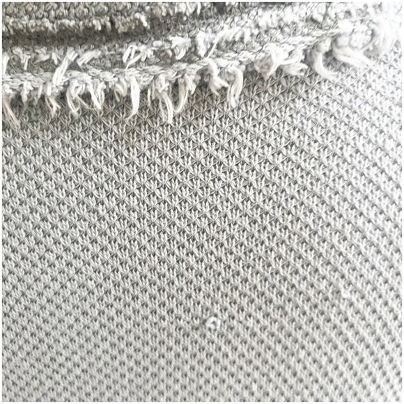 Free People Big Chill Cardigan Gray Large Waffle Knit Long Distressed - Picture 8 of 13